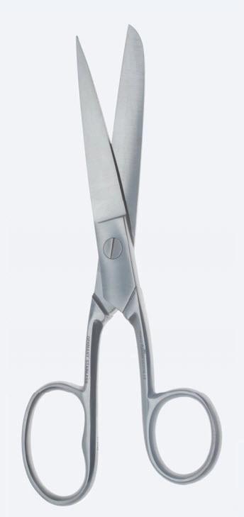 Ножиці, хірургічні, для перев'язки, прямі, з одним тупим і одним гострим кінцем, загальна довжина 180 мм, 7 1/8". Бренд - Asanus Medizintechnik Gmb, Німеччина